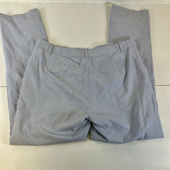 Ralph Lauren Green Label EDITA Lined Pant Slim Blue/White Pinstripe Sz 12 Petite - Picture 6 of 13